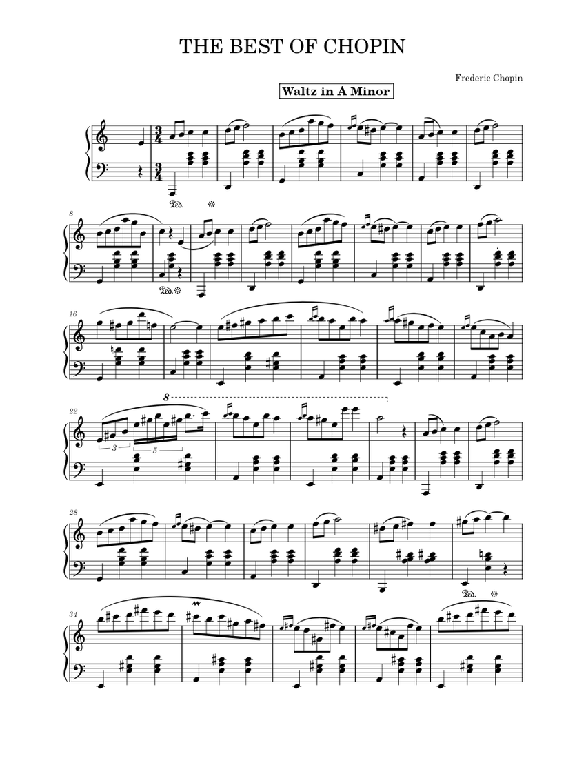 ショパンの有名な作品 楽譜 ピアノ (ソロ) | MuseScore.com