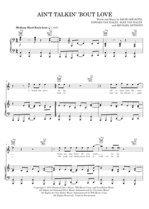 Aint talkin bout love の公式楽譜を演奏する by Van Halen ギター