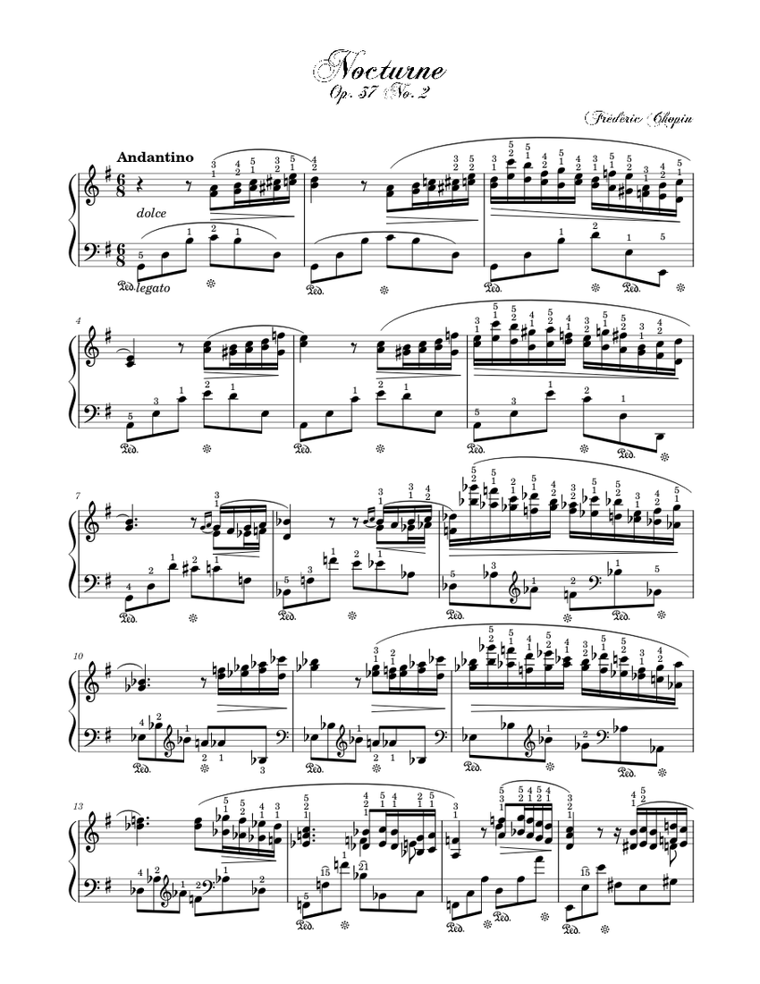 ノクターン 第2番 作品37 楽譜 ピアノ (ソロ) | MuseScore.com