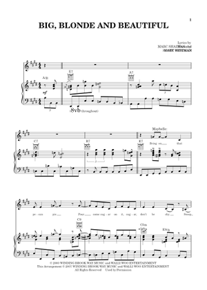 Big, Blonde And Beautiful の公式楽譜を演奏する by Marc Shaiman