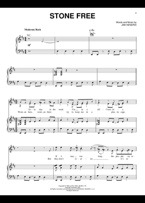 Stone free の公式楽譜を演奏する by Jimi Hendrix ギター | MuseScore.com
