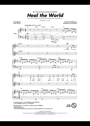 Heal the world の公式楽譜を演奏する by Michael Jackson ボーカル