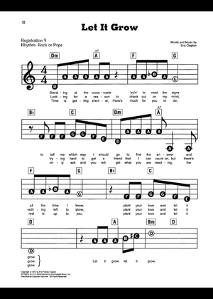Let it grow の公式楽譜を演奏する by Eric Clapton ギター