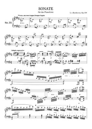 ソナタ第30番、第3楽章 楽譜 ピアノ (ソロ) | MuseScore.com