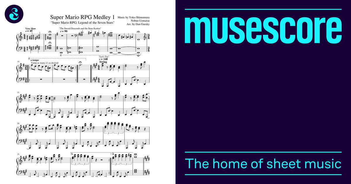 スーパーマリオRPGメドレー1 楽譜 ピアノ (ソロ) | MuseScore.com