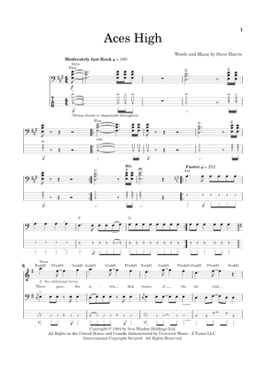 Aces high の公式楽譜を演奏する by Iron Maiden ギター | MuseScore.com