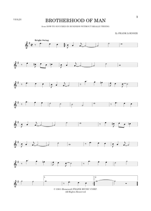 Brotherhood Of Man – Frank Loesser 楽譜 コード付き ピアノ, トロン