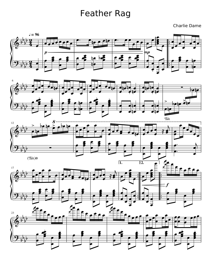 Feather Rag (original ragtime piece) 楽譜 ピアノ (ソロ) | MuseScore.com