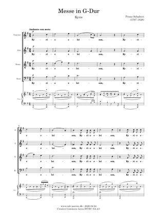 Gのミサ曲、5. ベネディクトゥス - シューベルト 楽譜 ピアノ Gのミサ曲、5. ベネディクトゥス - シューベルト 楽譜 ピアノ