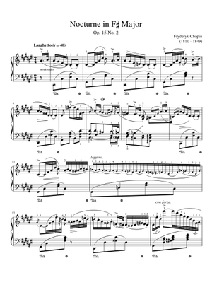 夜想曲 作品15 第2番 楽譜 ピアノ (ソロ) | MuseScore.com