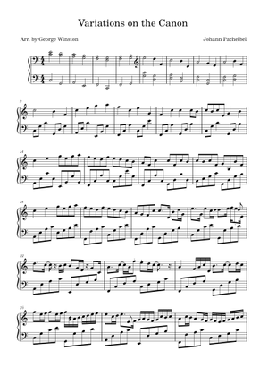 Canon in C - ジョージ・ウィンストン 楽譜 ピアノ (ソロ) | MuseScore.com