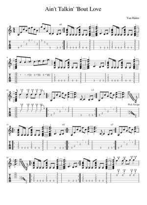 Aint talkin bout love の公式楽譜を演奏する by Van Halen ギター