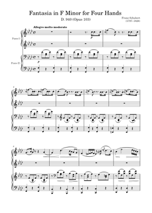 シューベルト：幻想曲 ヘ短調 D.940 楽譜 ピアノ (ソロ) |