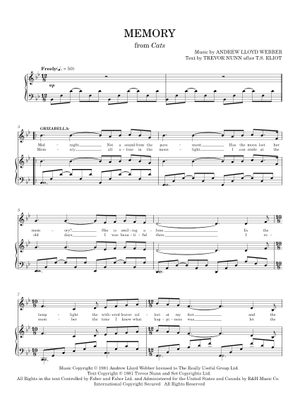 Memory (from Cats) の公式楽譜を演奏する by Andrew Lloyd Webber