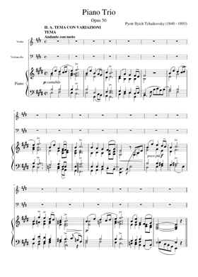 無料のピアノ三重奏曲 作品50 ピョートル・イリイチ・チャイコフスキー