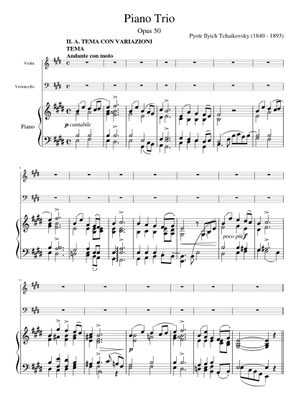 ピアノ三重奏曲 イ短調 作品50 - チャイコフスキー - ピアノソロ用