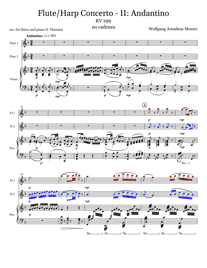 フルートとハープのための協奏曲 ハ長調 K.299 第2楽章 アンダンテ
