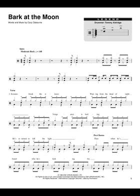 無料の月に吠える オジー・オズボーン の楽譜 | MuseScore.com でPDFの