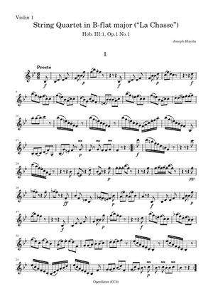 Haydn String Quartet No.1, Op.1-1 楽譜 バイオリン, ビオラ, チェロ