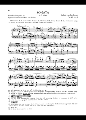 Piano Sonata No.19, Op.49 No.1 – Ludwig van Beethoven 楽譜 ピアノ