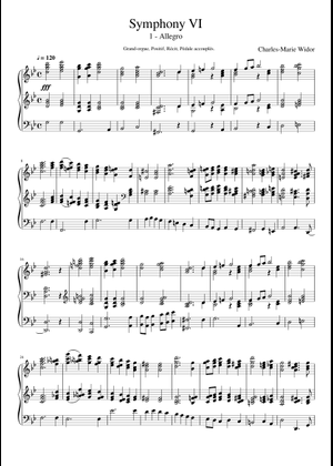 Widor - Organ Symphony No. 5 in F Minor, Op. 42, 5th Movement 楽譜