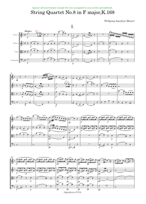 String Quartet No.8 in F major, K.168 – Wolfgang Amadeus Mozart