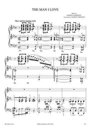 The Man I Love (Lead sheet with lyrics ) 楽譜 コード付き ピアノ