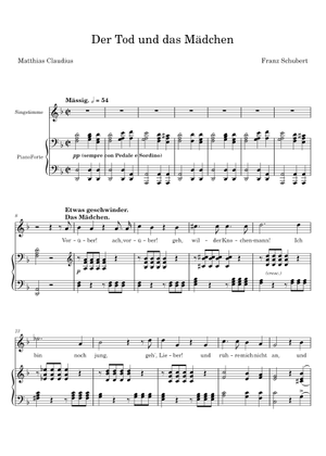 死と乙女 楽譜 ピアノ (ソロ) | MuseScore.com