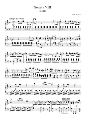 無料のピアノソナタ第8番イ短調, K.310/300d ヴォルフガング