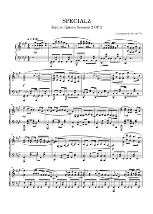 SPECIALZ の公式楽譜を演奏する by King Gnu ピアノ | MuseScore.com