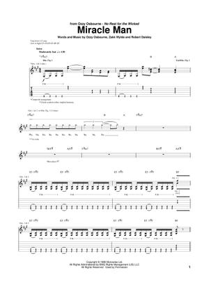 Bark at the moon の公式楽譜を演奏する by Ozzy Osbourne ギター