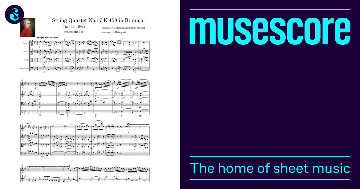 String Quartet No.17 in Bflat major K.458 The Hunt - Wolfgang 