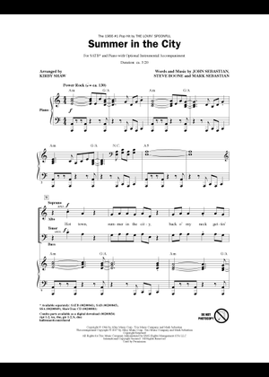 チューブ ピアノ＆ボーカル サマー・シティー ピアノスコア 1989年 サマー・イン・ザ・シティ（歌詞付きリードシート） 楽譜 コード付き
