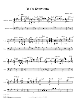 君はすべて - チック・コリア 楽譜 コード付き ピアノ (ジャズバンド