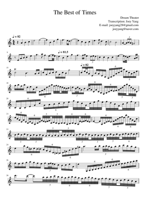 The Best of Times – Dream Theater 楽譜 ピアノ (ソロ) | MuseScore.com