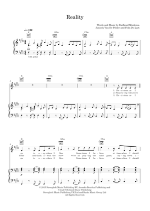 Reality の公式楽譜を演奏する by Lost Frequencies ピアノ, ボーカル | MuseScore.com