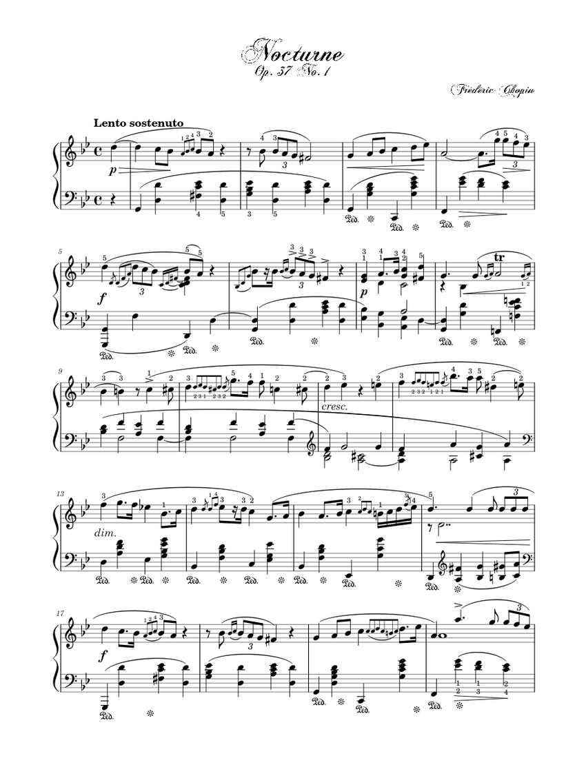 ピアノ　楽譜 夜想曲 作品37 第1番 楽譜 ピアノ (ソロ) | MuseScore.com