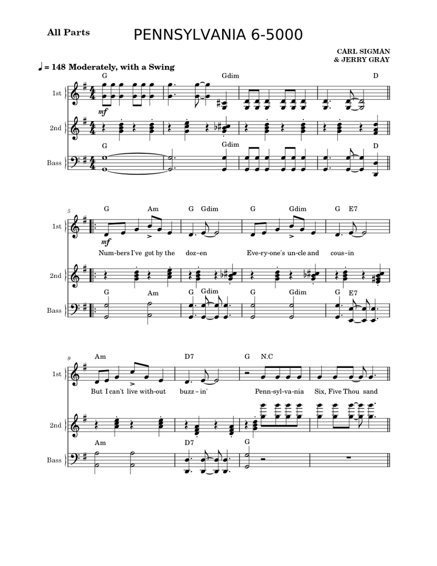 Die Kluge Carl Orff 賢い女 ピアノヴォーカルスコア 楽譜 Pennsylvania 6-5000 – CARL SIGMAN & JERRY GRAY 楽譜 コード付き