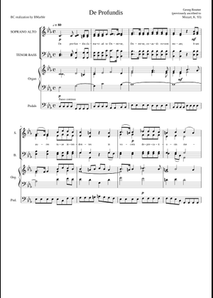 De profundis clamavi K 93 - Wolfgang Amadeus Mozart/Georg Reutter 楽譜 ...