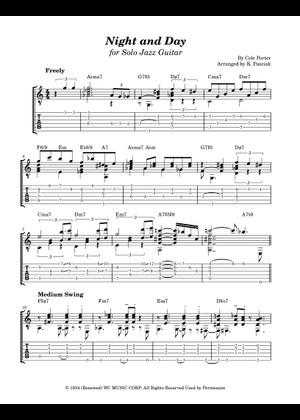 ナイト・アンド・デイ 楽譜 コード付き ギター (ソロ) | MuseScore.com