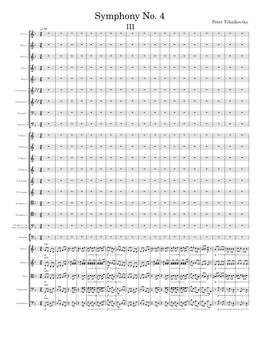 ピョートル・イリイチ・チャイコフスキー：交響曲第4番 作品36 第3楽章