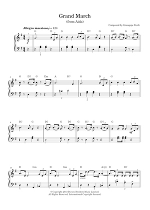 Triumphal March from Aida の公式楽譜を演奏する by Giuseppe Verdi