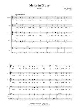 Gのミサ曲、5. ベネディクトゥス - シューベルト 楽譜 ピアノ