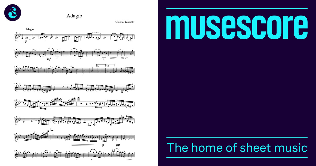 アルビノーニ アダージョ 楽譜 バイオリン (ソロ) | MuseScore.com