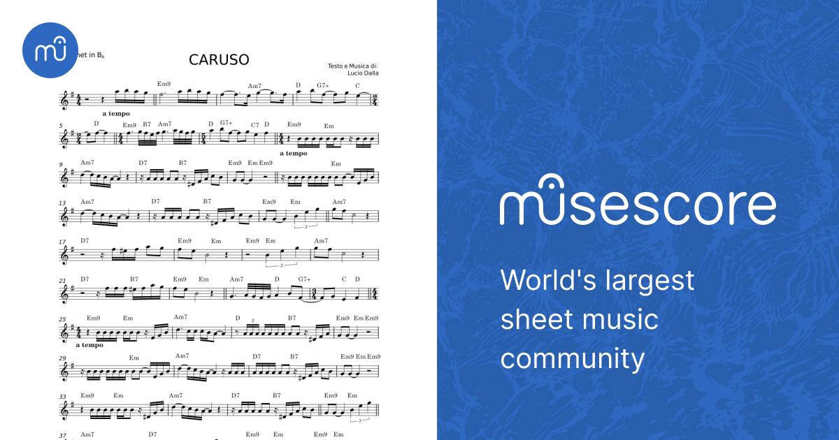 Caruso - Lucio Dalla 楽譜 コード付き クラリネット（その他） (ソロ