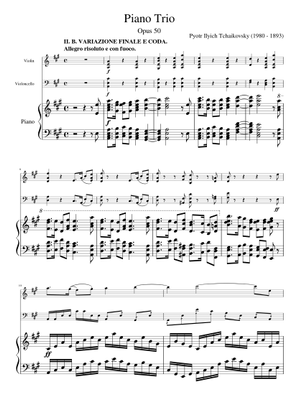 ピアノ三重奏曲 イ短調 作品50 - チャイコフスキー - ピアノソロ用