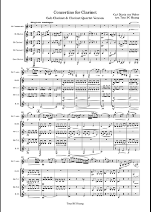 ウェーバー--コンチェルティーノ Op. 26 楽譜 フルート, オーボエ