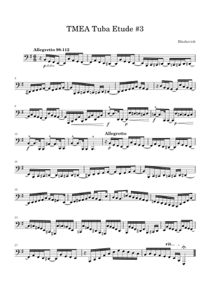 70 Tuba Studies – Vladislav Blazhevich number 22 楽譜 チューバ