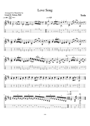 Love song の公式楽譜を演奏する by Tesla ギター | MuseScore.com