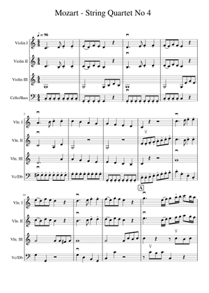 弦楽四重奏曲第4番 ハ長調 K.157 – ヴォルフガング・アマデウス